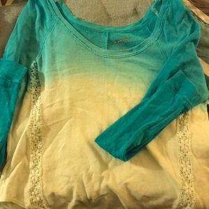 Arizona Jeans Terry Cloth Lace Pullover